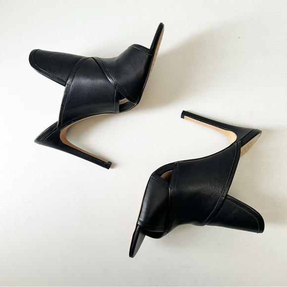 Vince Camuto Kazzia Black Leather Heeled Mules Open Toe Stilleto Size 8 UNWORN - Picture 15 of 16